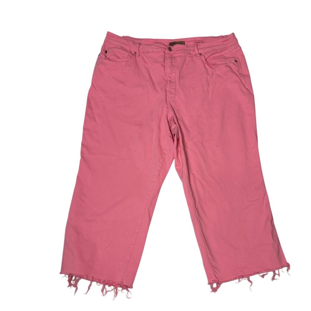 Judy Blue Plus Women's Capri Raw Hem Denim Pink Size 24W